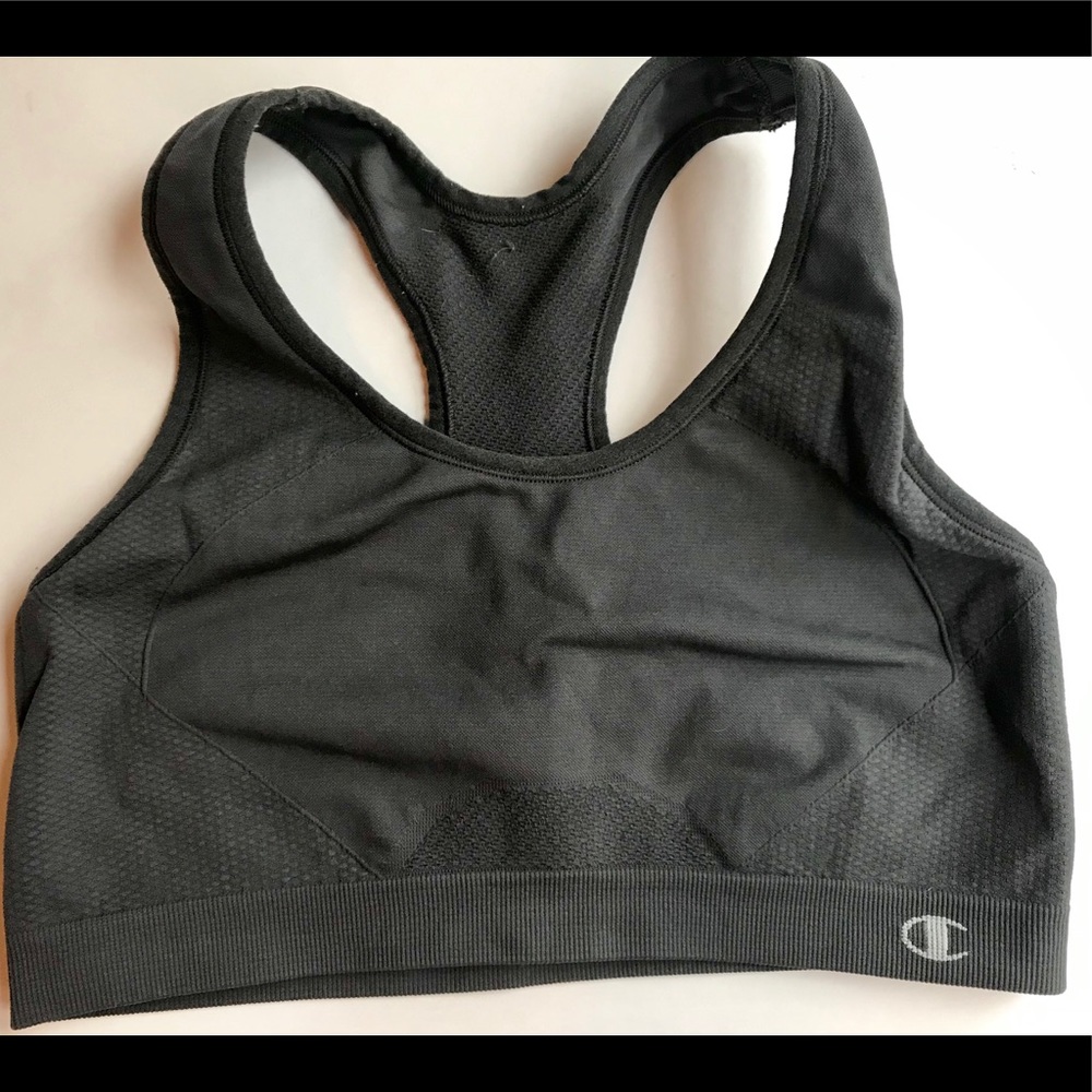 Size L charcoal grey Champion sports bra.